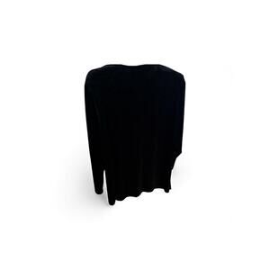 Bechamel Black Floral Velour Pullover Long Sleeve Top Size Large